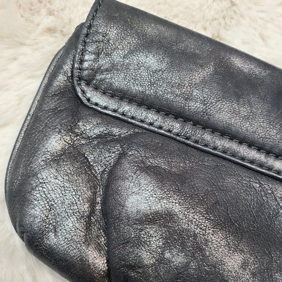 Michael Kors Gunmetal Leather Clutch - Picture 5 of 7